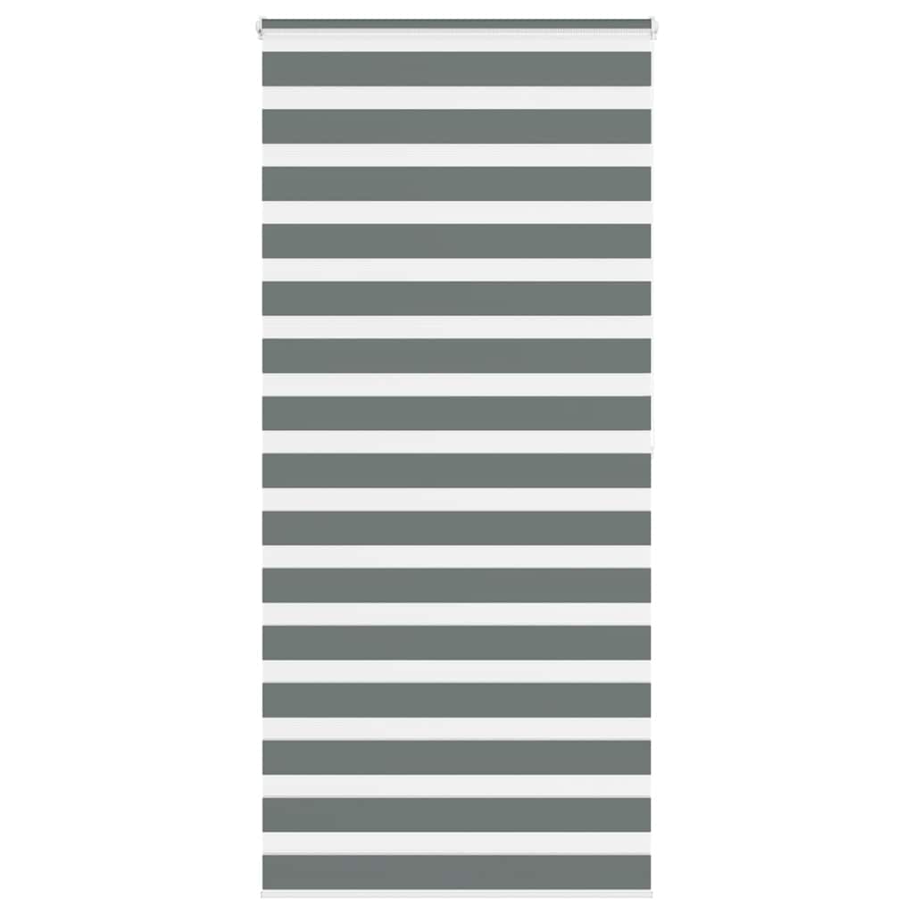 VidaXL store enrouleur zèbre 100x200 cm largeur de tissu 95,9 cm gris foncé