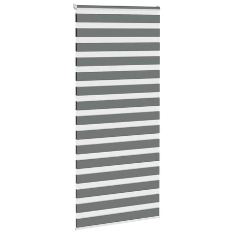 VidaXL store enrouleur zèbre 100x200 cm largeur de tissu 95,9 cm gris foncé