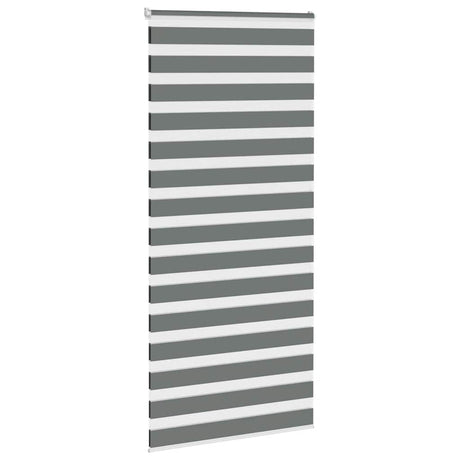 VidaXL store enrouleur zèbre 105x200 cm largeur de tissu 100,9 cm gris foncé