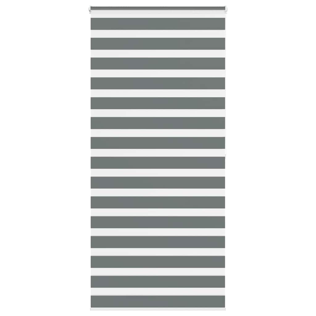 VidaXL store enrouleur zèbre 110x200 cm largeur de tissu 105,9 cm gris foncé