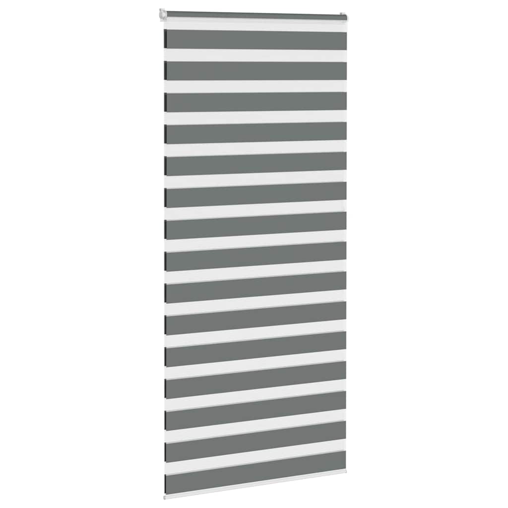 VidaXL store enrouleur zèbre 110x200 cm largeur de tissu 105,9 cm gris foncé