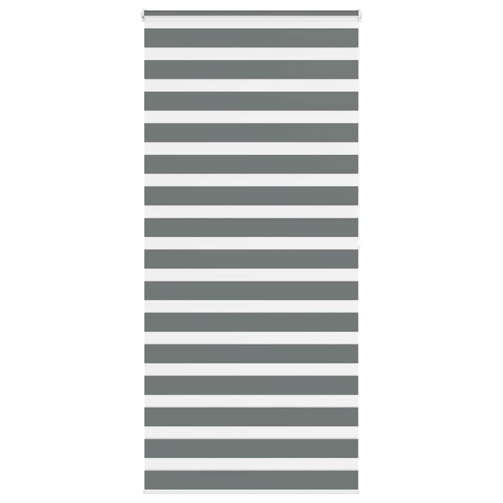 Vidaxl zebra rullo cieco 115x200 cm Larghezza tessuto 110,9 cm grigio scuro