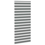 Vidaxl zebra rullo cieco 115x200 cm Larghezza tessuto 110,9 cm grigio scuro