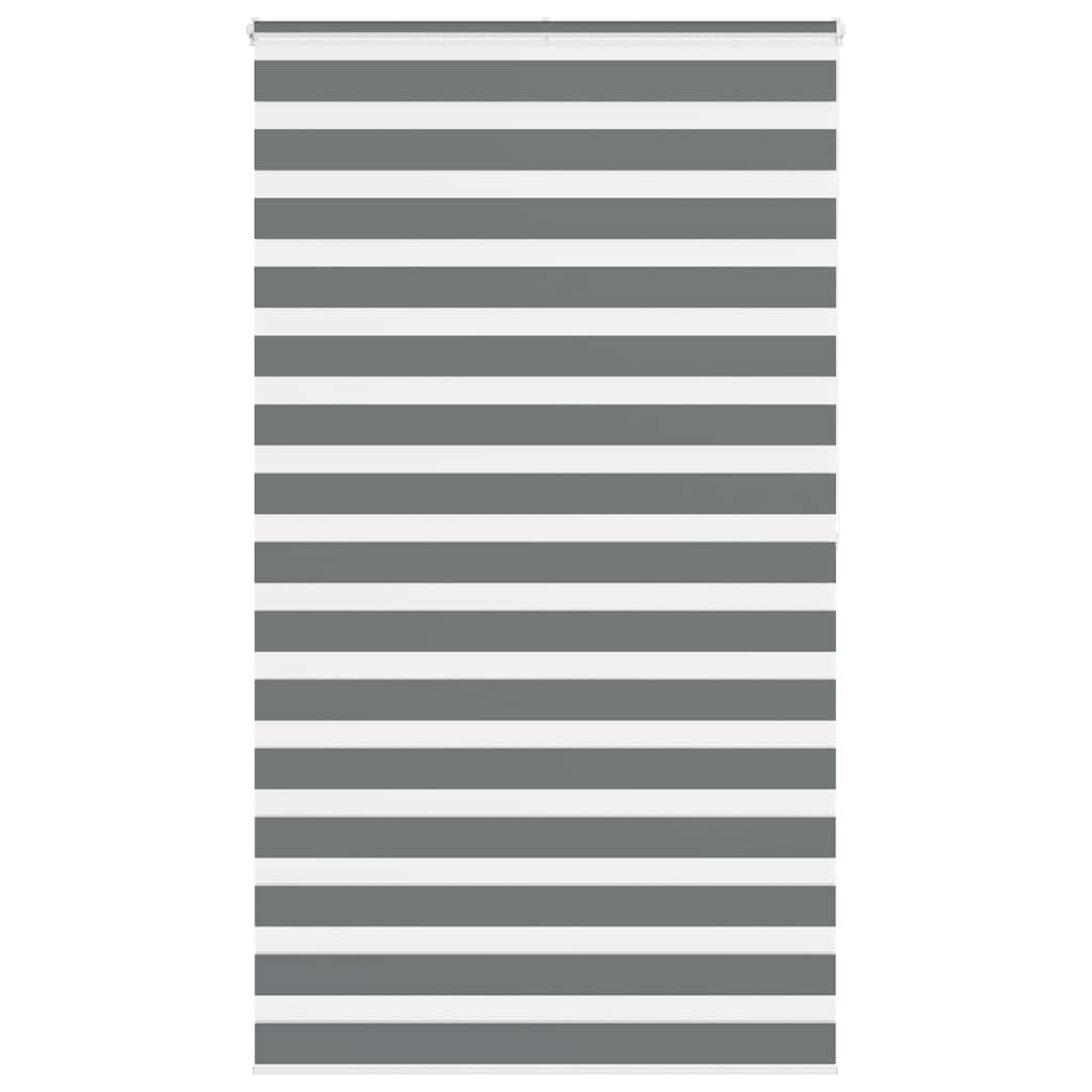 VidaXL store enrouleur zèbre 130x200 cm largeur de tissu 125,9 cm gris foncé