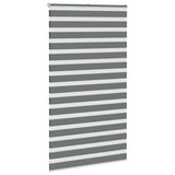 VidaXL store enrouleur zèbre 130x200 cm largeur de tissu 125,9 cm gris foncé