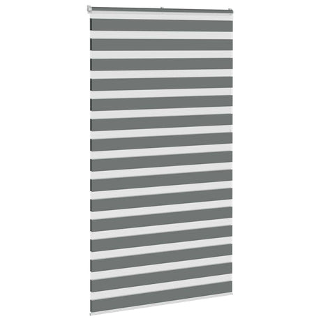 VidaXL store enrouleur zèbre 130x200 cm largeur de tissu 125,9 cm gris foncé