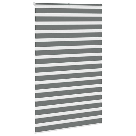 VidaXL store enrouleur zèbre 145x200 cm largeur de tissu 140,9 cm gris foncé