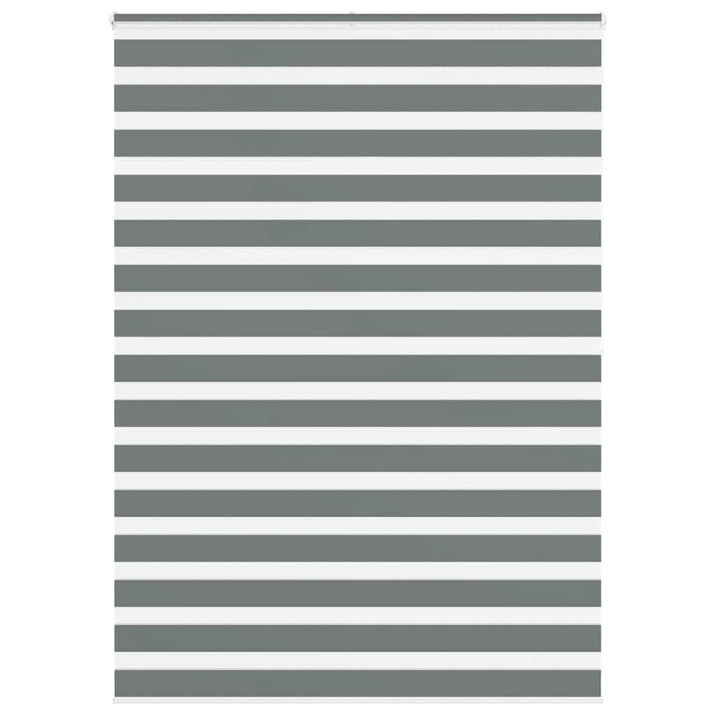 VidaXL store enrouleur zèbre 155x200 cm largeur de tissu 150,9 cm gris foncé