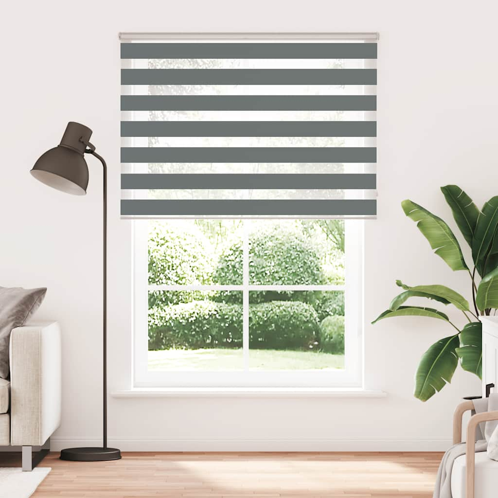 Vidaxl Zebra Roller Blind 160x200 cm Szerokość tkaniny 155,9 cm ciemnoszary