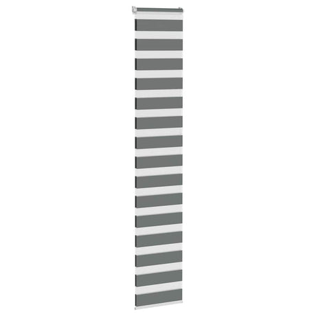 VidaXL store enrouleur zèbre 45x230 cm largeur de tissu 40,9 cm gris foncé