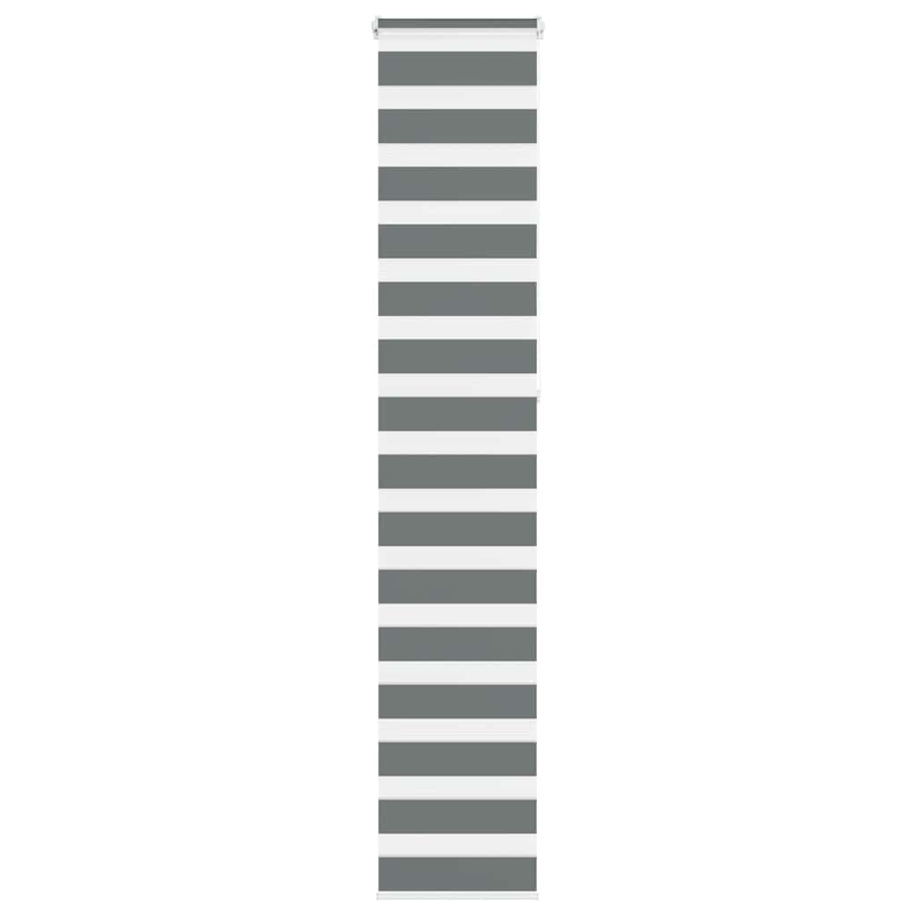 VidaXL store enrouleur zèbre 50x230 cm largeur de tissu 45,9 cm gris foncé