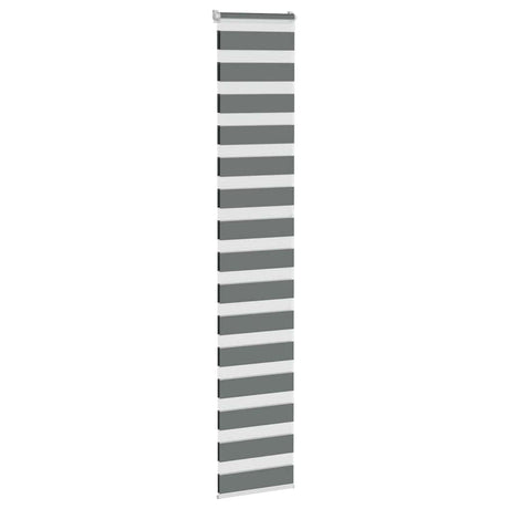VidaXL store enrouleur zèbre 50x230 cm largeur de tissu 45,9 cm gris foncé