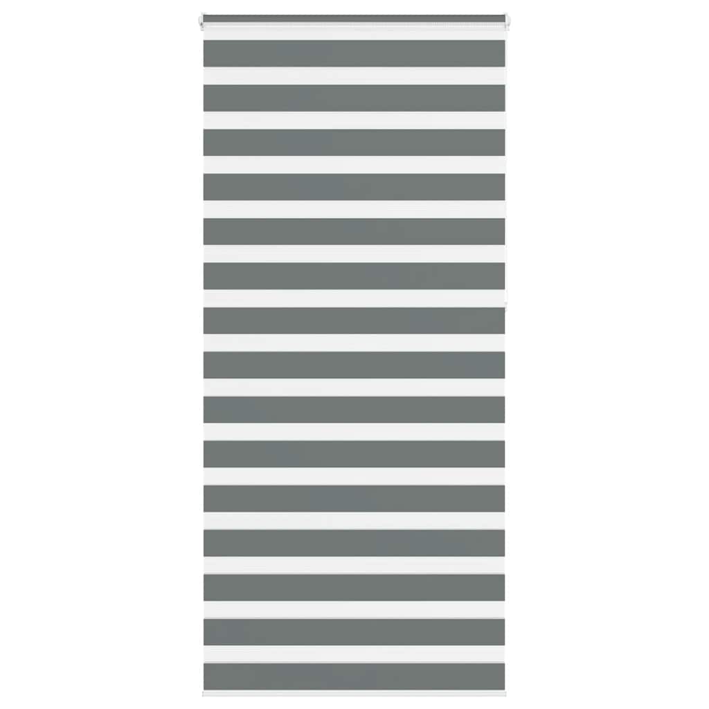 VidaXL store enrouleur zèbre 100x230 cm largeur de tissu 95,9 cm gris foncé