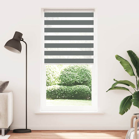 VidaXL store enrouleur zèbre 100x230 cm largeur de tissu 95,9 cm gris foncé