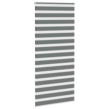 VidaXL store enrouleur zèbre 100x230 cm largeur de tissu 95,9 cm gris foncé