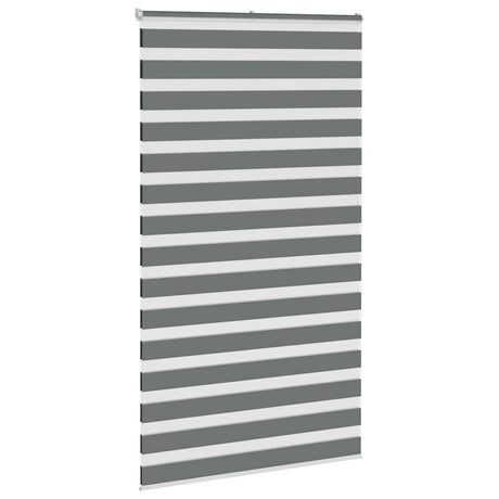 VidaXL store enrouleur zèbre 120x230 cm largeur de tissu 115,9 cm gris foncé