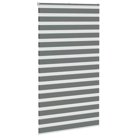 VidaXL store enrouleur zèbre 135x230 cm largeur de tissu 130,9 cm gris foncé