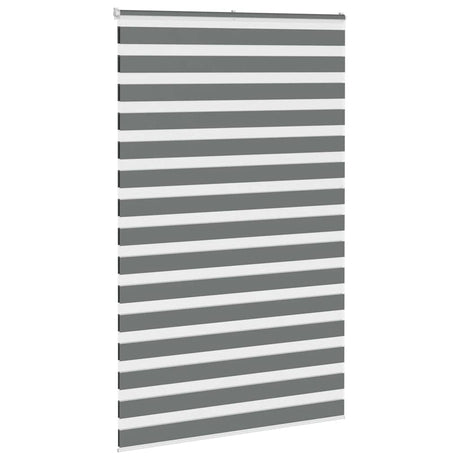 VidaXL store enrouleur zèbre 140x230 cm largeur de tissu 135,9 cm gris foncé