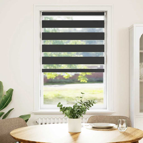 VidaXL store enrouleur zèbre 75x100 cm largeur de tissu 70,9 cm noir