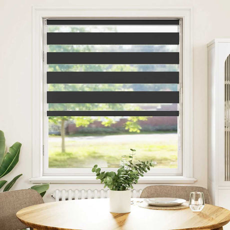 VidaXL store enrouleur zèbre 95x100 cm largeur de tissu 90,9 cm noir