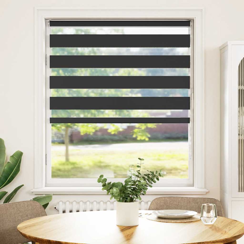 Vidaxl zebra Roller Blind 105x100 cm šířka tkaniny 100,9 cm černá