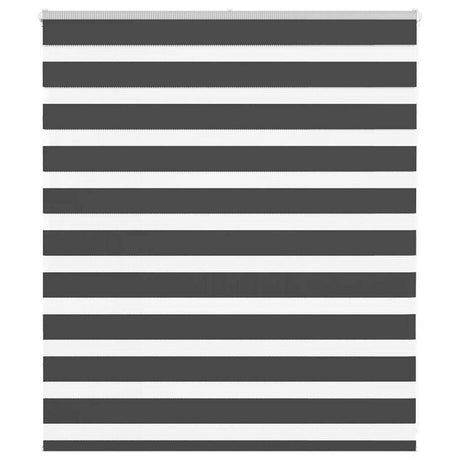 VidaXL store enrouleur zèbre 125x100 cm largeur de tissu 120,9 cm noir