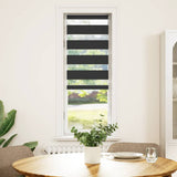 VidaXL store enrouleur zèbre 45x150 cm largeur de tissu 40,9 cm noir