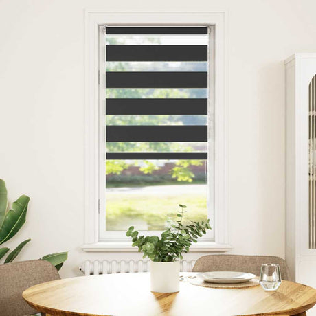 VidaXL store enrouleur zèbre 60x150 cm largeur de tissu noir 55,9 cm