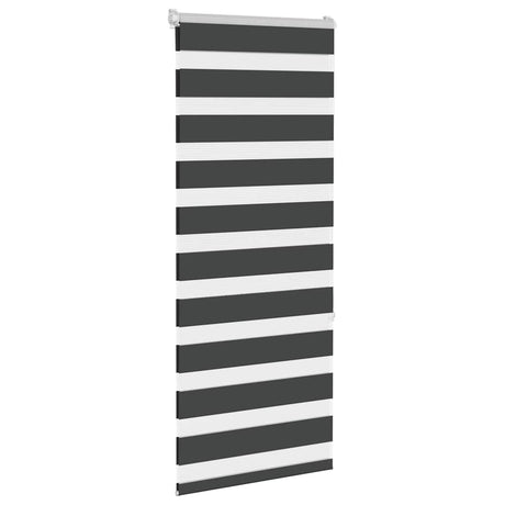 VidaXL store enrouleur zèbre 60x150 cm largeur de tissu noir 55,9 cm