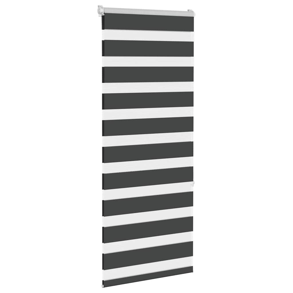 VidaXL store enrouleur zèbre 65x150 cm largeur de tissu 60,9 cm noir