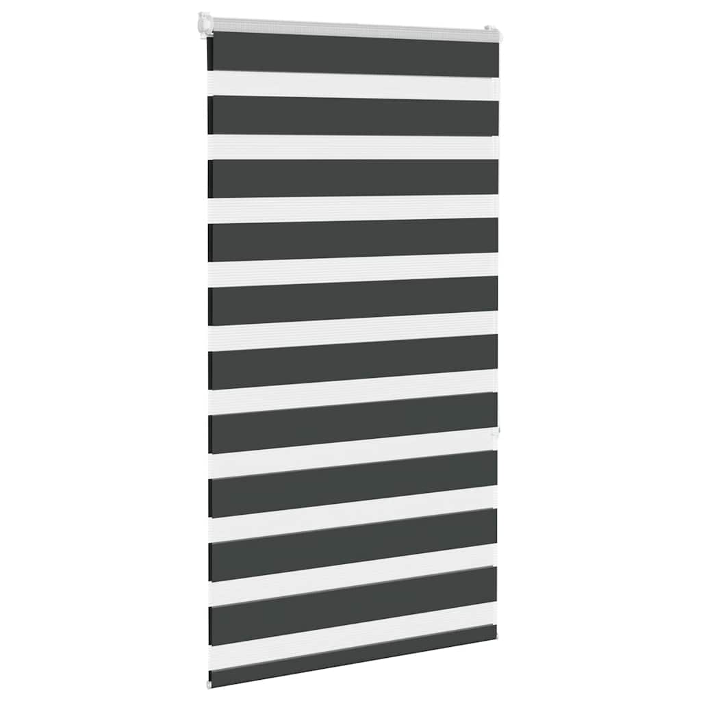 VidaXL store enrouleur zèbre 75x150 cm largeur de tissu 70,9 cm noir