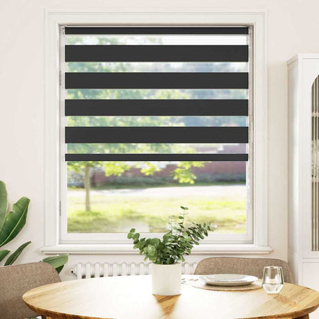 VidaXL store enrouleur zèbre 95x150 cm largeur de tissu 90,9 cm noir