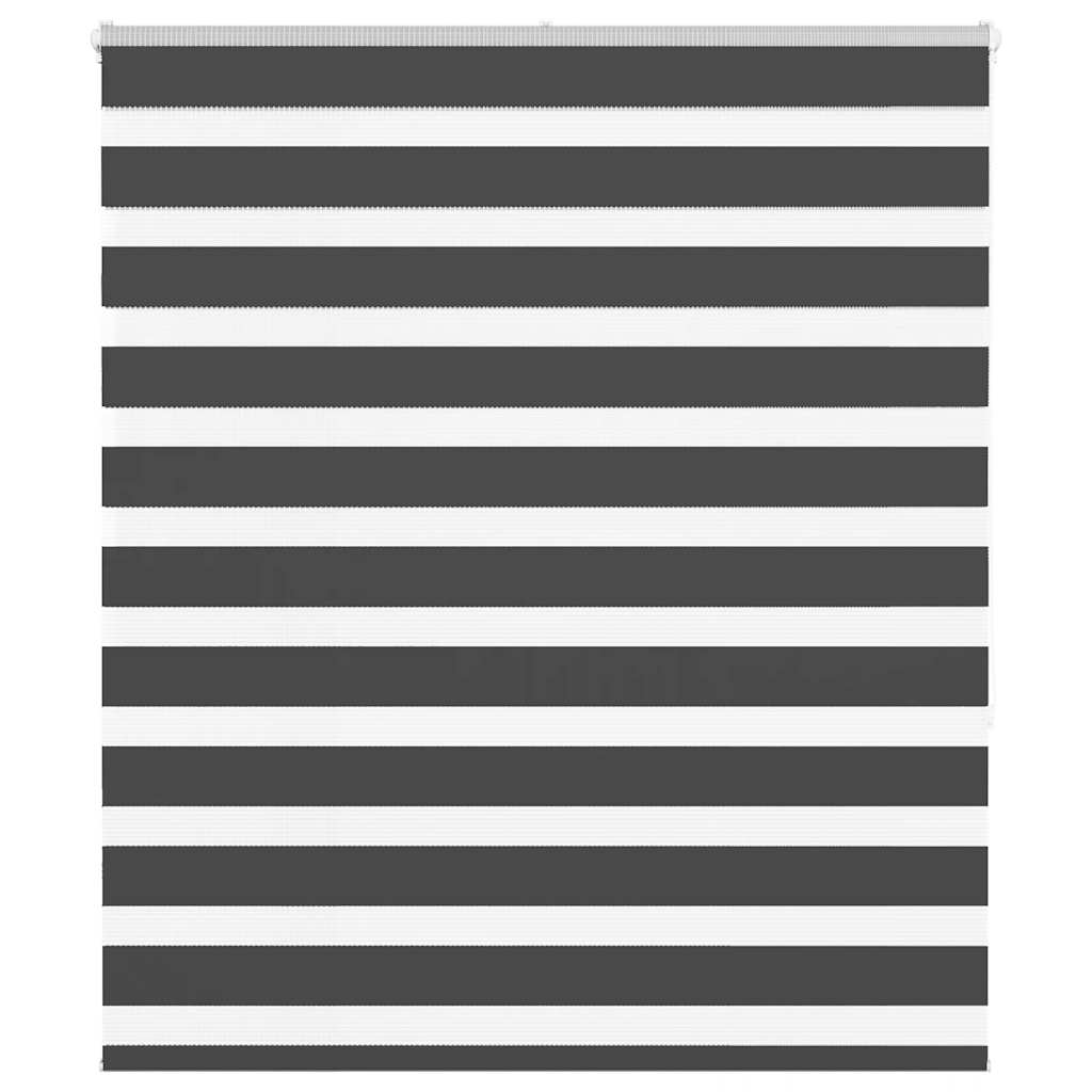 VidaXL store enrouleur zèbre 125x150 cm largeur de tissu 120,9 cm noir