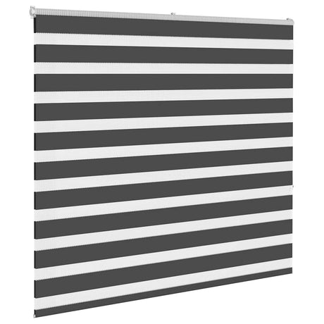 VidaXL store enrouleur zèbre 155x150 cm largeur de tissu 150,9 cm noir
