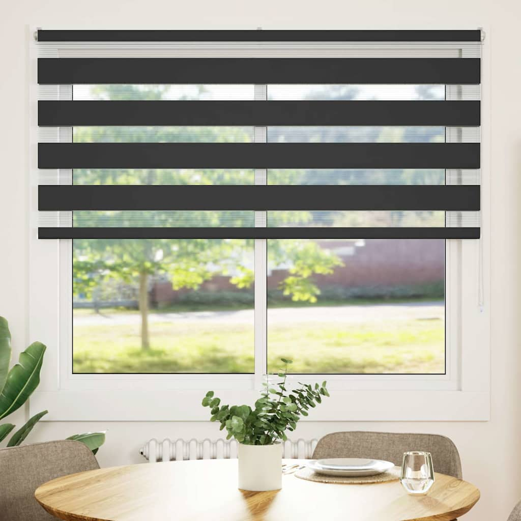 Vidaxl Zebra Roller Blind 165x150 cm Ancho de polvo 160.9 cm Negro