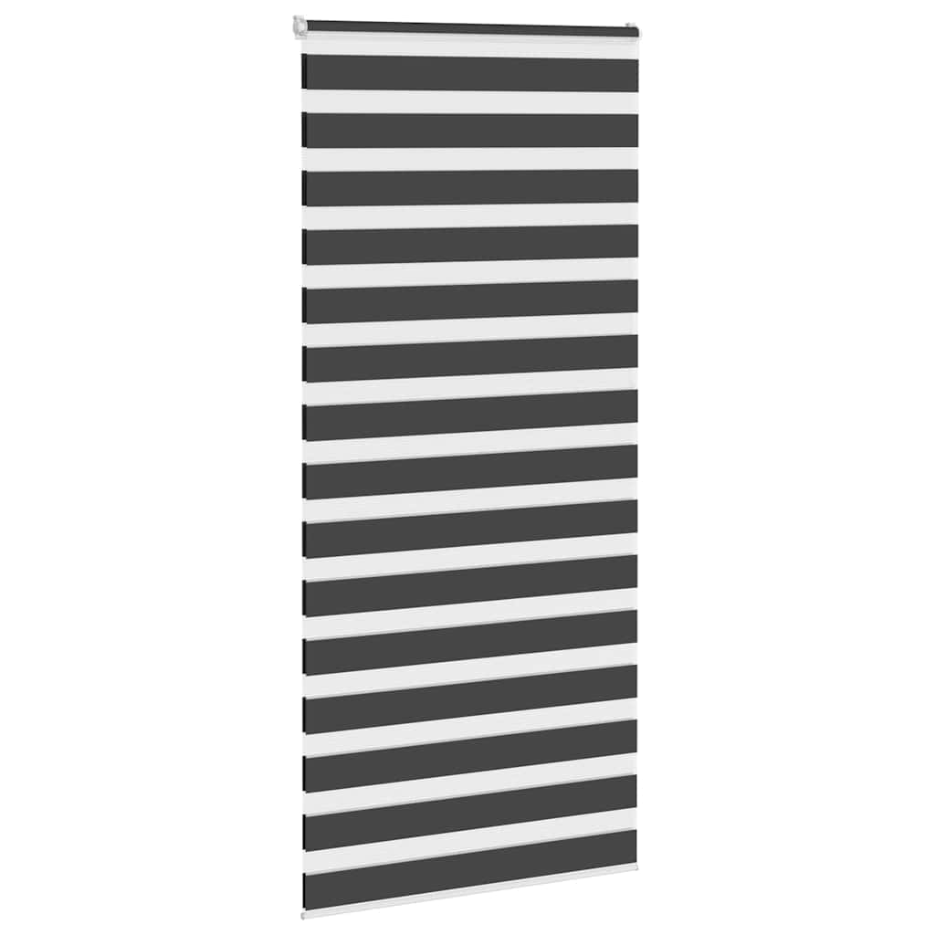 Vidaxl Zebra Roller Blind 105x200 cm Stoffbreite 100,9 cm Schwarz