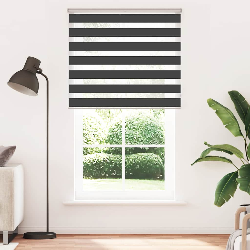 Vidaxl Zebra Roller Blind 135x200 cm Szerokość tkaniny 130,9 cm Czarna