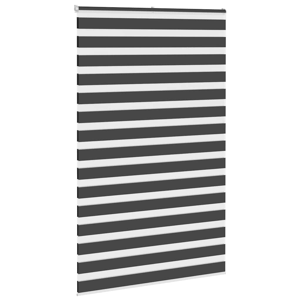 Vidaxl Zebra Roller Blind 140x200 cm Staubbreite 135,9 cm Schwarz