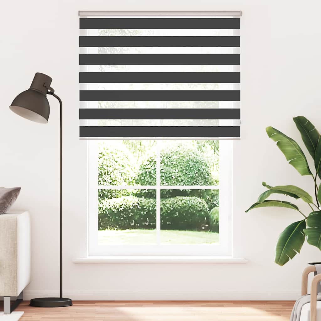 Vidaxl Zebra Roller Blind 145x200 cm Stof bredde 140,9 cm sort