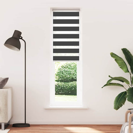 VidaXL store enrouleur zèbre 50x230 cm largeur de tissu 45,9 cm noir