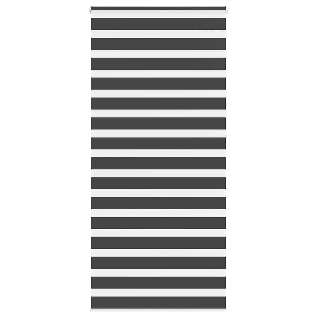 VidaXL store enrouleur zèbre 105x230 cm largeur de tissu 100,9 cm noir