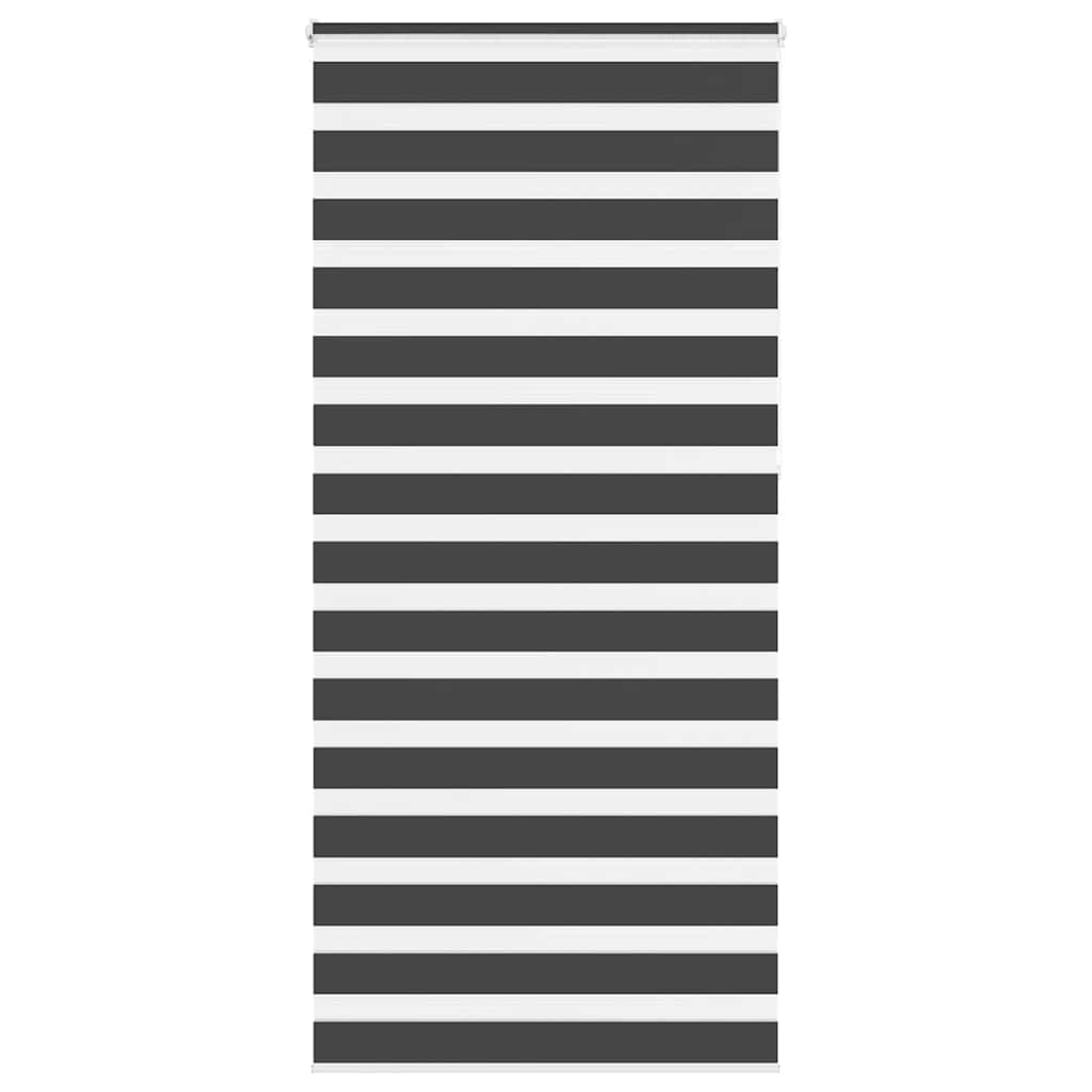 VidaXL store enrouleur zèbre 110x230 cm largeur de tissu 105,9 cm noir