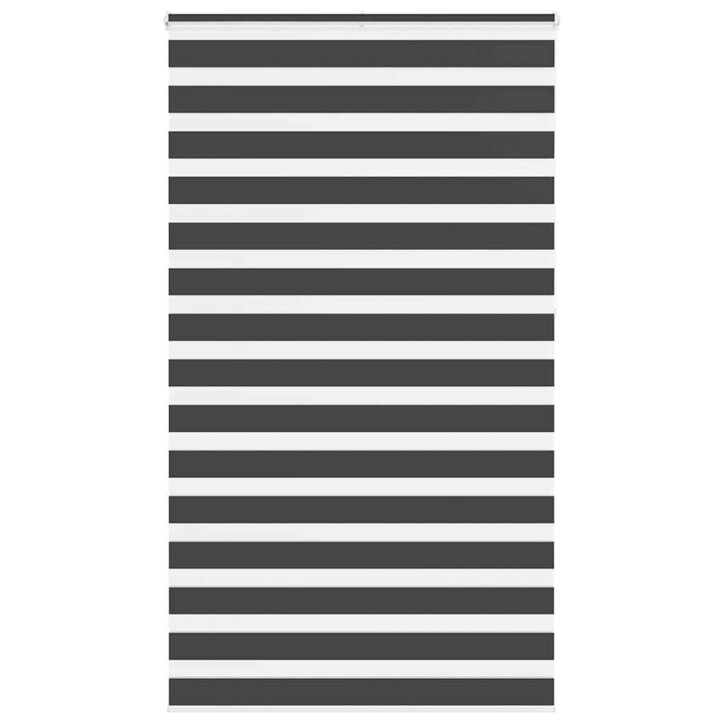 VidaXL store enrouleur zèbre 130x230 cm largeur de tissu 125,9 cm noir