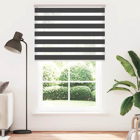 VidaXL store enrouleur zèbre 140x230 cm largeur de tissu 135,9 cm noir