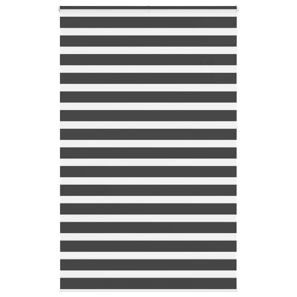 VidaXL store enrouleur zèbre 145x230 cm largeur de tissu 140,9 cm noir