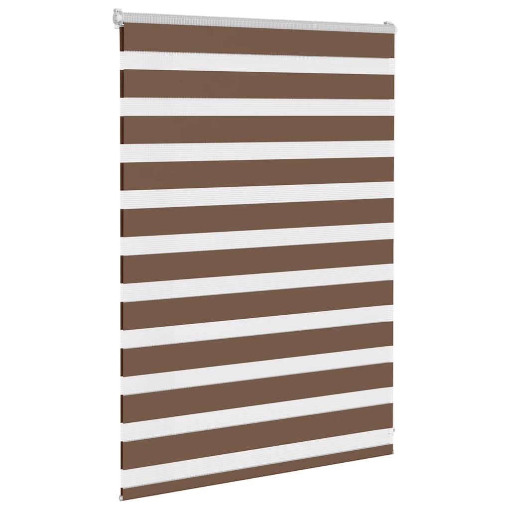 Vidaxl Zebra Roller Blind 110x100 cm Szerokość pyłu 105,9 cm poliestrowa brąz