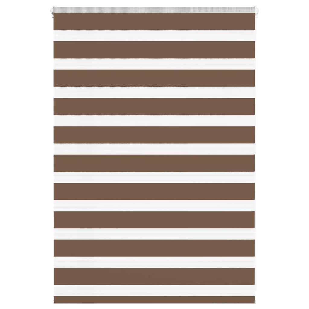 VidaXL store enrouleur zèbre 115x100 cm largeur du tissu 110,9 cm polyester marron