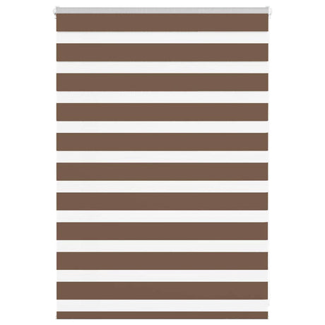 VidaXL store enrouleur zèbre 115x100 cm largeur du tissu 110,9 cm polyester marron