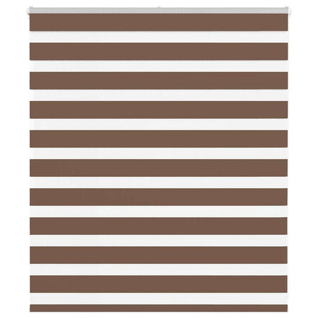 VidaXL store enrouleur zèbre 120x100 cm largeur du tissu 115,9 cm polyester marron