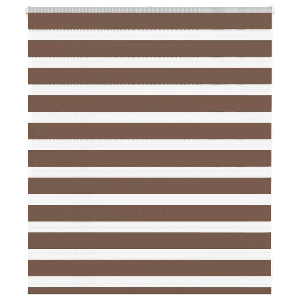VidaXL store enrouleur zèbre 130x100 cm largeur du tissu 125,9 cm polyester marron